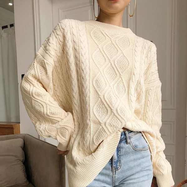 

women's sweaters spring female pullovers loose knit shirt oversize elegant solid minimalist w001 srcu, White;black