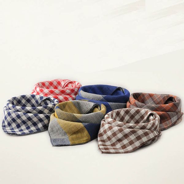 

baby bibs feeding newborn burping cloths girls boys accessories plaid towel kids triangular scarf spring autumn cotton b7101