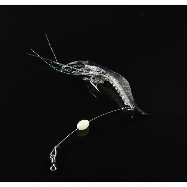 

new style 8pcs/lot soft lure luminous shrimp lure hook artificial sabiki shrimp bait with long stainless jllfuo sport77777