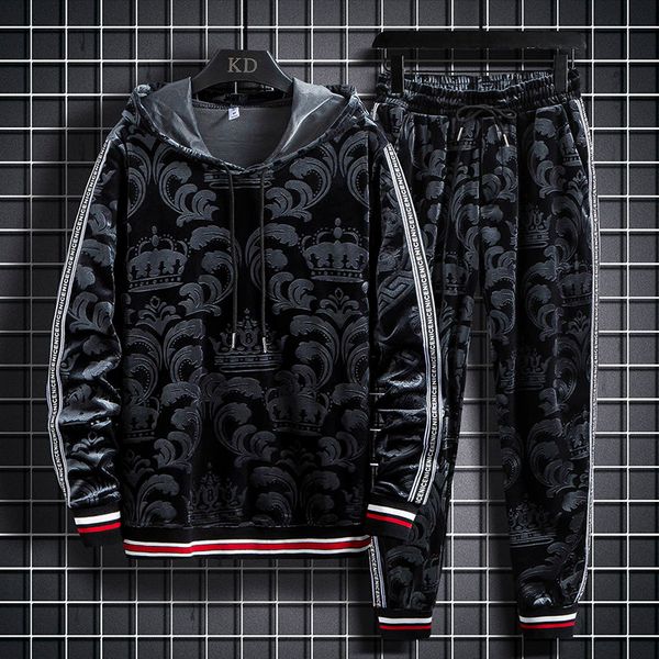 

piece leisure two sports suit autumn and winter new jacket cardigan coat plush sweate 0iv5, Gray