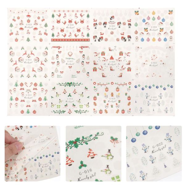 

gift wrap 48 sheets nail sticker christmas themed kids stickers party decals