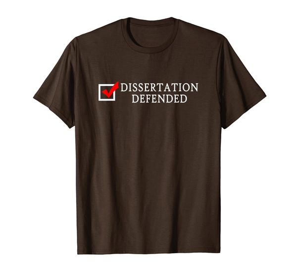 

dissertation defended funny ph.d. t shirt, White;black