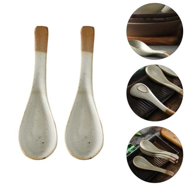 

spoons 2 pcs practical rice multipurpose soup vintage ramen