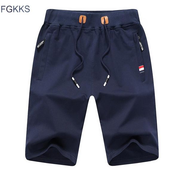 

fgkks 2021 solid color men shorts new summer fashion mens beach shorts cotton casual male homme brand clothing, White;black