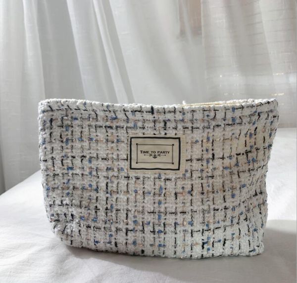 

3pcs cosmetic bags women canvas woves large capacity clutch makeup bag