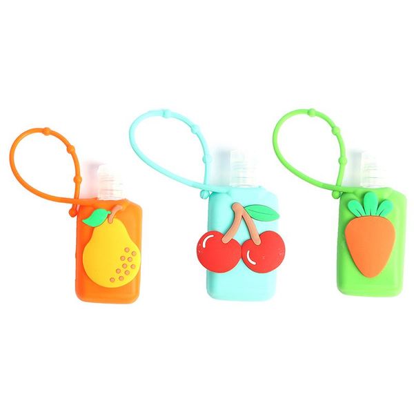 

1pc portable hand sanitizer squeeze bottle silicone refillable bottles with hook travel sanitizer container squeeze sub-bottle