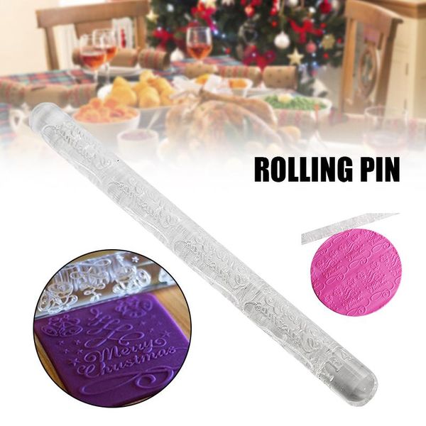 

rolling pins & pastry boards handhold embossed pin with christmas pattern multipurpose acrylic practical kitchen baking gadgets stock