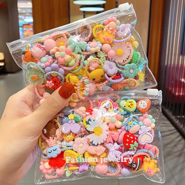 

hair accessories 10 pcs children's headband headwear korean version the cartoon girl rubber band sweet cute, Slivery;white