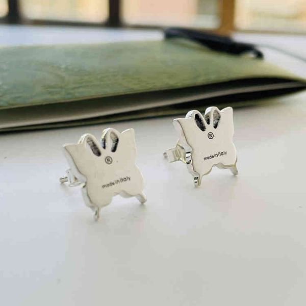 

factory wholesale 925 silver letter ancient butterfly earrings girls fashion ins earrings, Golden