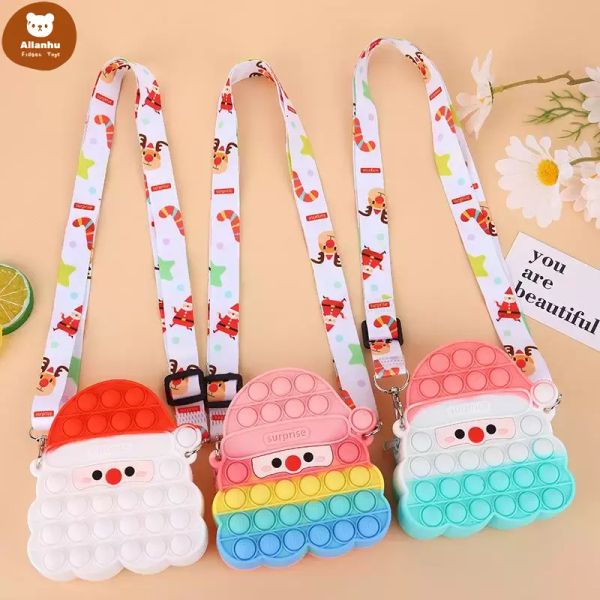 

finger toy sensual santa claus christmas fashion childrens cosmetics small coin bag one shoulder girl gift decompression party surprise whol