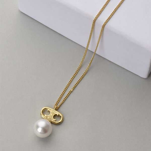 

design jewelry arc with pearl necklace female new 2021 pearl necklace, Silver