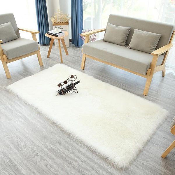 

carpets imitation wool carpet household parlor plush rugs soft comfortable solid color bedroom bedside pography background