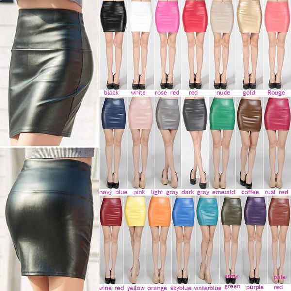 

skirts women pu leather autumn winter streetwear casual office lady bodycon tight pencil skirt mini velvet jupe, Black