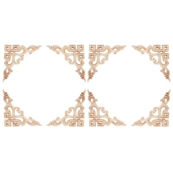 

novelty items aaak -8pcs unpainted wooden mouldings decal european wood appliques for furniture cabinet flower carving decorative
