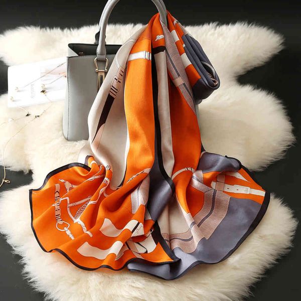 

scarf buta gift 100% silk scarf sunscreen travel versatile elegant fashion, Blue;gray