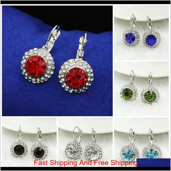 

earrings for women silver plated swarovski jewelry elegant rose round moon river drop earrings for women austrian crystal earrings zlh tygbe