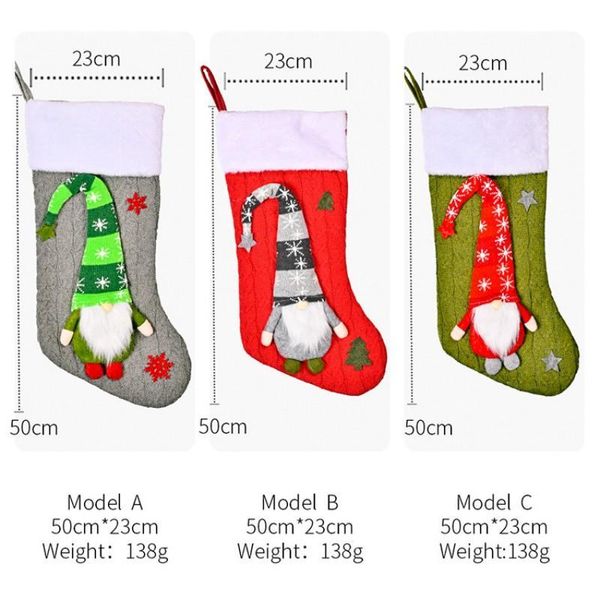 30 adet Noel Süslemeleri Örme Rudolph Çorap Çocuk Tatil Hediye Şeker Aperatifler Ambalaj Çantası Ev Alışveriş Merkezi Dekorasyon