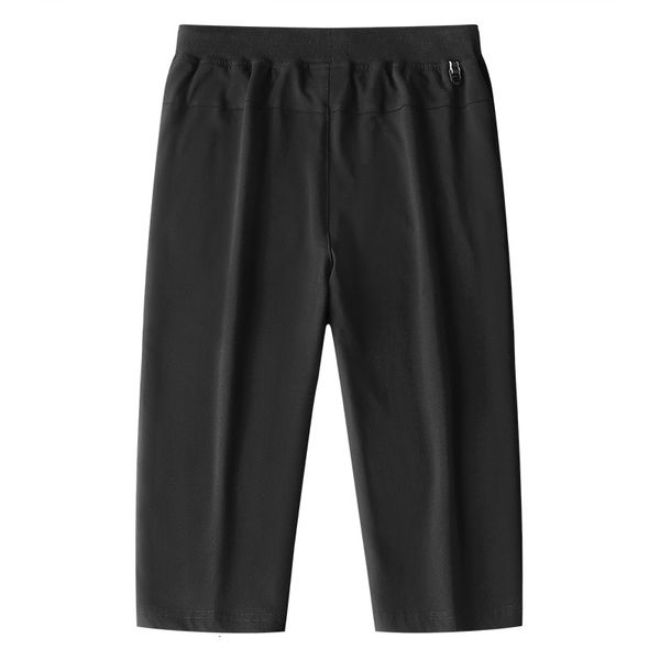 

men's pants verÃ£o calÃ§as cortadas dos homens soltos oversized sweatpants masculino de malha algodÃ£o preto esporte correndo finas c, Black
