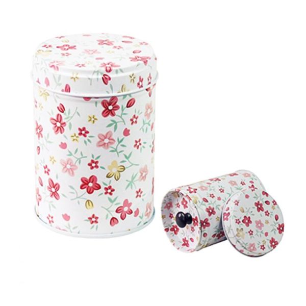 

gift wrap 6pcs iron box tin candy and snack jar tinplate boxes double cover cylindrical shape