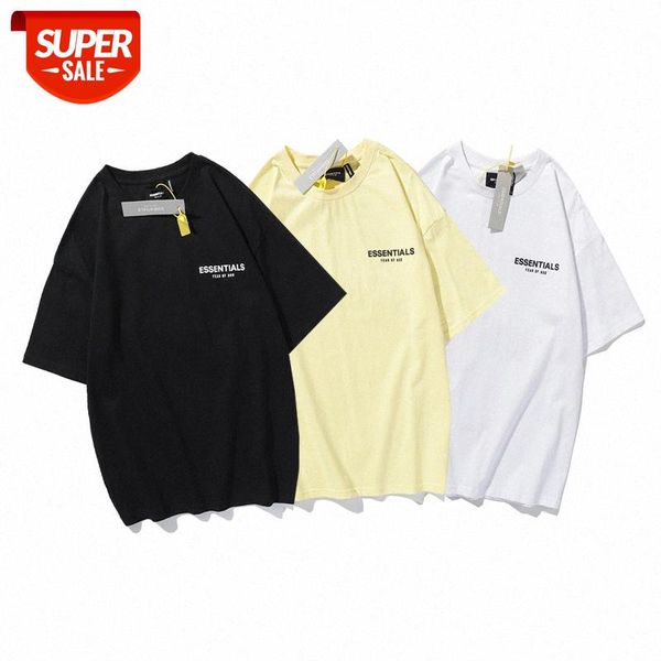 

fear of god eentials basic solid color loose letter fog short-sleeved t-shirt for men and women #co8y, White;black