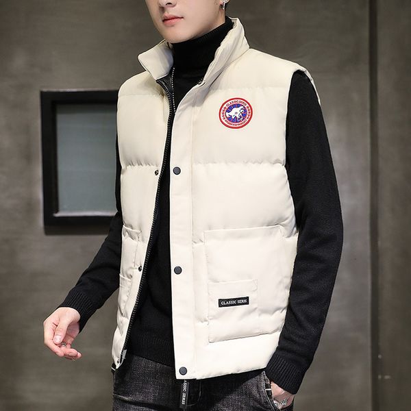 

new fashion down sleeveless men's camouflage vest cotton casual large jacket, Black;white