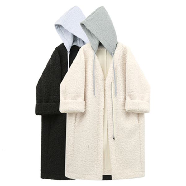 

women's fur & faux lamb wool cotton-padded jacket women's in winter coat women dress woman cf0j, Black