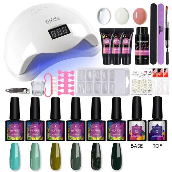 

nail art kits 8ml soak off gel polish set manicures design tool kit with 36/48w lamp dryer varnish