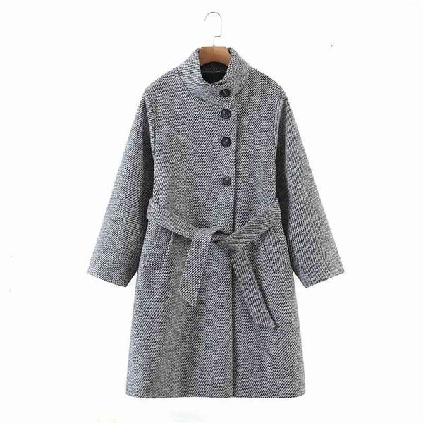 

women's jackets women casual solid turtleneck winter thick long jacket outwear female fashion single breasted woolen coats with be, Black;brown