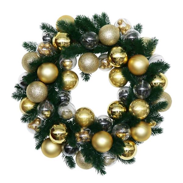 

decorative flowers & wreaths artificial christmas ball bubble wreath with pine needles for front door wall window farmhouse home decoration