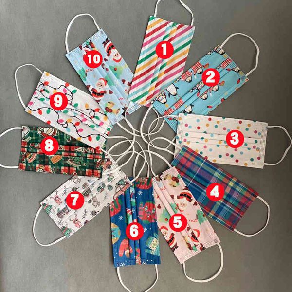 

mask cartoon santa claus non-woven three-layer melt blown breathable