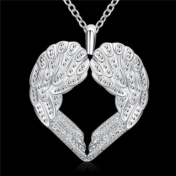 

angel heart wings sterling silver plated necklace dmsn357 size p:2.8x2.6cm,18 inchs ; fashion 925 silver plate necklaces jewelry chain