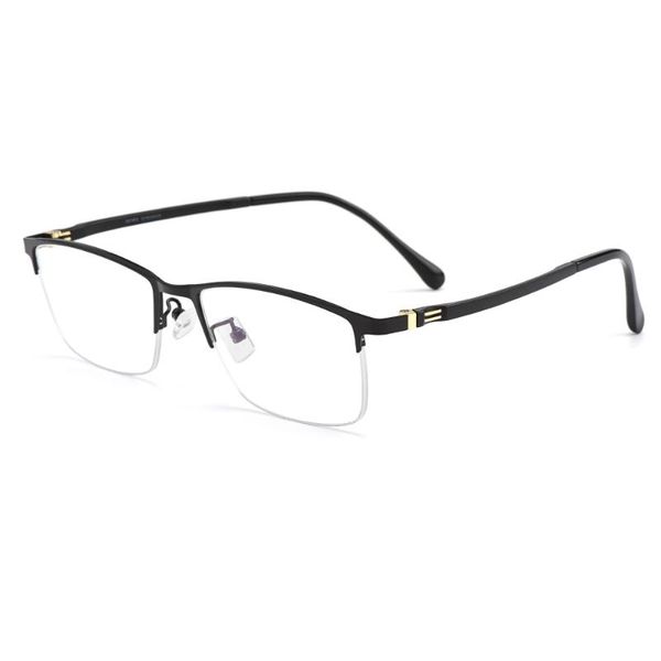 

fashion sunglasses frames business men titanium alloy semi frameless glasses frame s41008 big face suitable classic male's spectacles p, Black