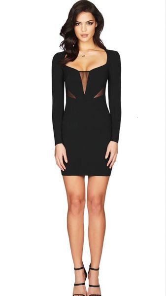 

black quality long hollow sleeve out rayon bandage dressed as party dress at night yh5k, White