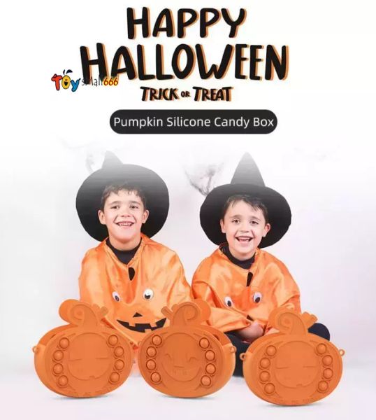 

silicone bubble pumpkin bags decompression toy fidget toys cute mobile phone diagonal bag multifunctional change key storage bag fingertip s