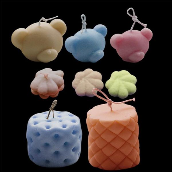 

craft tools 2021 bear head bench candle silicone mold cake decoration accessories handmade soap scented resin