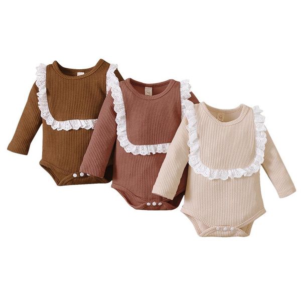 

rompers autumn infant toddler baby girls boys long sleeve bodysuit sweet style bottom button spring clothing, Blue