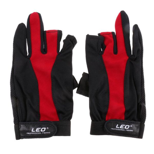 

cycling gloves fishing 3 finger cut high-quality breathable anti-slip sports, Black