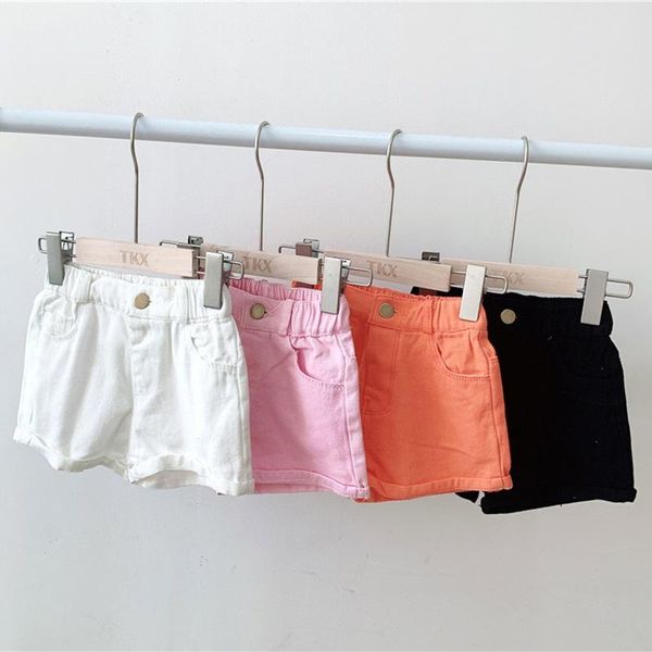 

jeans summer girls shorts korean denim loose-fitting pants 2-8 y baby girl kids cute toddler children clothes, Blue