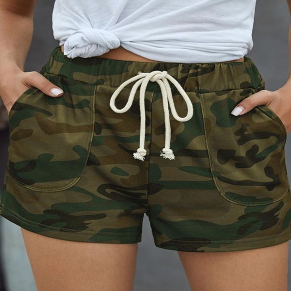 

women's shorts summer 2021 women camouflage print casual high waist straight beach woman all-match comfortable breathable, White;black