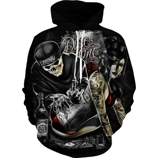 

men's hoodies & sweatshirts felpa con cappuccio per bambini stampa teschio 3d sportiva moda carina ragazzi ragazze pullover giacca a, Black