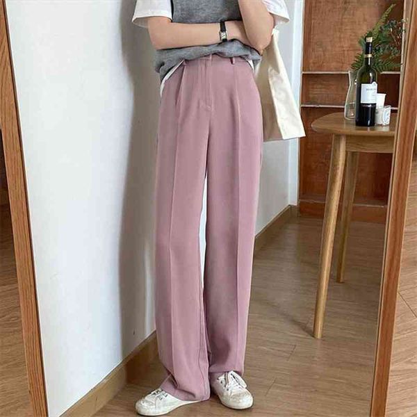 

women straight solid pants chic all match office lady brief high waist ol fashion gentle plus size trousers, Black;white