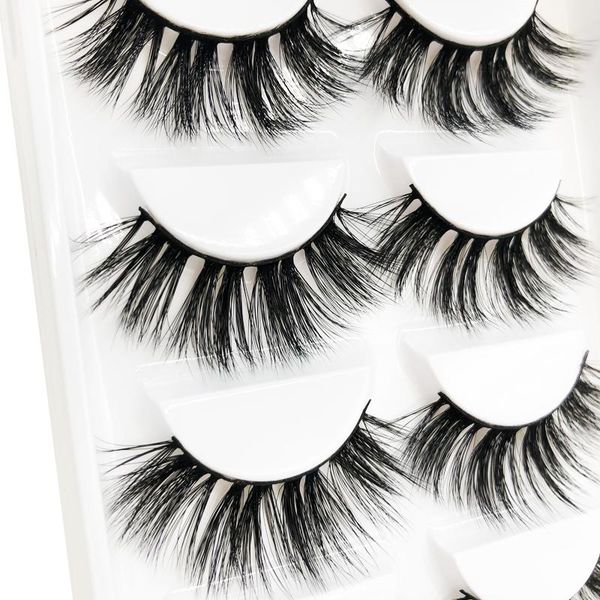 

false eyelashes flash girl z03 mink natural 5 pairs 3d faux hair fluffy
