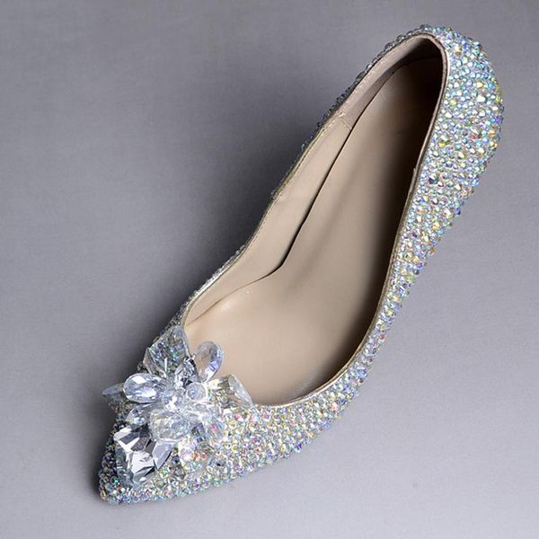 

dress shoes sparkling formal wedding cinderella crystal pointed toe rhinestone party prom bride bouquet dance pumps, Black