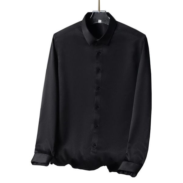 

men's casual shirts black long sleeve dress shirt non-iron solid color business stretch summer breathable comfortable formal, White;black