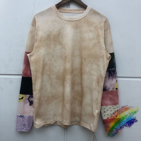 

men's t-shirts tie dye patchwork kapital t-shirts men women 1:1 quality long sleeve t-shirt tee 8yh6, White;black