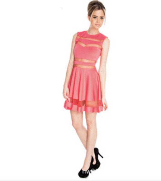 

dresses step into casual transparent mh patchwork drs, Black;gray