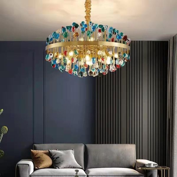 

chandeliers modern luxury crystal cchandelier for living room home decoration colorful cristal lamp dining chain lighting fixture