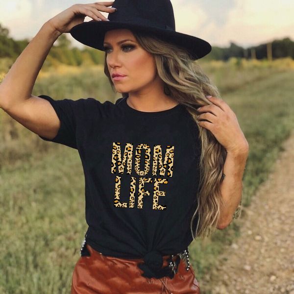 

mom life leopard print women summer t-shirts graphic harajuku tees female short sleeve round neck aesthetic vintage tshirts c0220, White