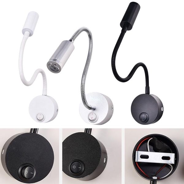 

wall lamp 3w led hose reading light flexible el bedside modern fashion book lights aluminum bulb