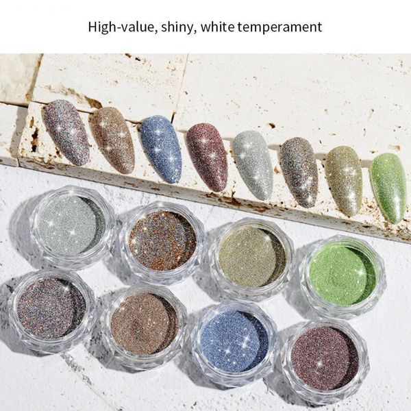

nail glitter art crystal diamond powder laser burst flash sugar woolen decorations, Silver;gold